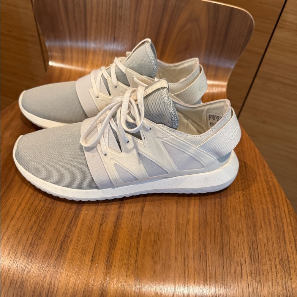 Adidas Gray and White Sneakers with Sock-Like Upper